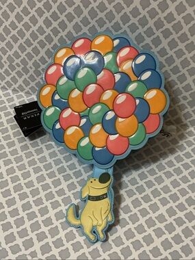 NWT Disney Pixar Up Balloon Hard Tag Dog Crossbody Bag - Blue Multi